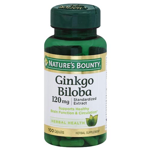 Image for Natures Bounty Ginkgo Biloba, Standardized Extract, 120 mg, Capsules,100ea from MOUNTAIN GROVE PHARMACY
