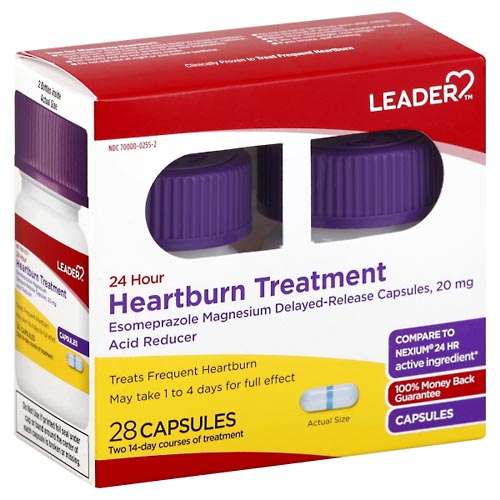 Image for Leader Heartburn Treatment, 24 Hour, Capsules,28ea from MOUNTAIN GROVE PHARMACY