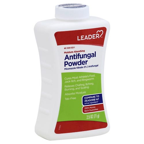 Image for Leader Antifungal Powder, Moisture Absorbing,2.5oz from MOUNTAIN GROVE PHARMACY