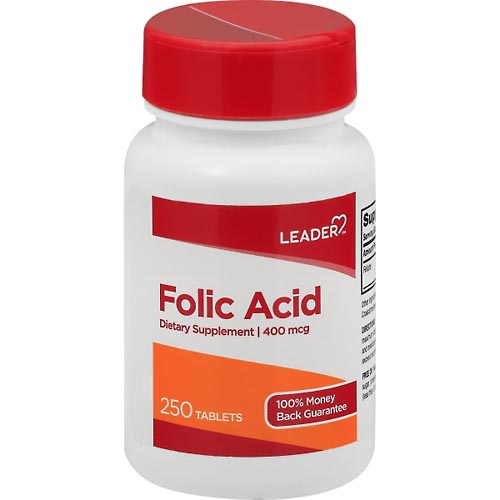 Image for Leader Folic Acid, 400 mcg, Tablets,250ea from MOUNTAIN GROVE PHARMACY