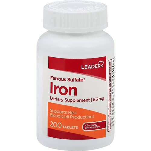 Image for Leader Iron, 65 mg, Tablets,200ea from MOUNTAIN GROVE PHARMACY