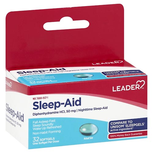 Image for Leader Sleep-Aid, Softgels,32ea from MOUNTAIN GROVE PHARMACY