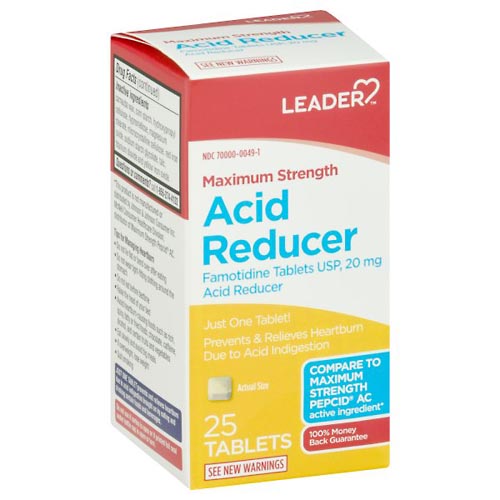 Image for Leader Acid Reducer, Maximum Strength, Tablets,25ea from MOUNTAIN GROVE PHARMACY