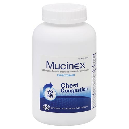 Image for Mucinex Expectorant, Chest Congestion, 600 mg, Extended-Release Bi-Layer Tablets,500ea from MOUNTAIN GROVE PHARMACY